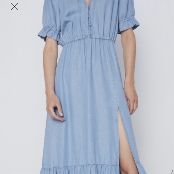Zara Midi Chambray Dress - Picture 3 of 4
